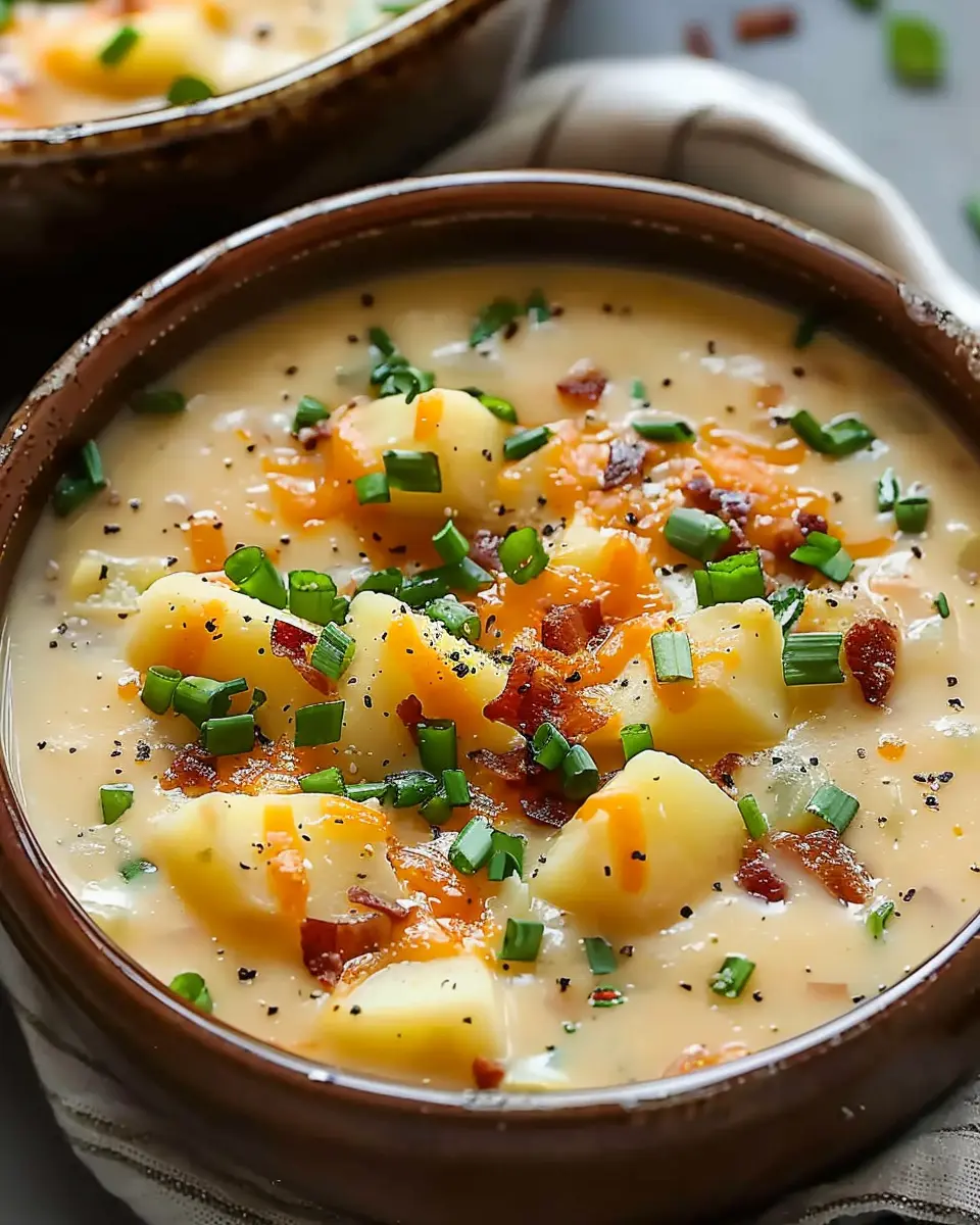 Best Homemade Loaded Potato Soup with Turkey Bacon and Chicken Ham