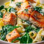Salmon Spinach Pasta Dish