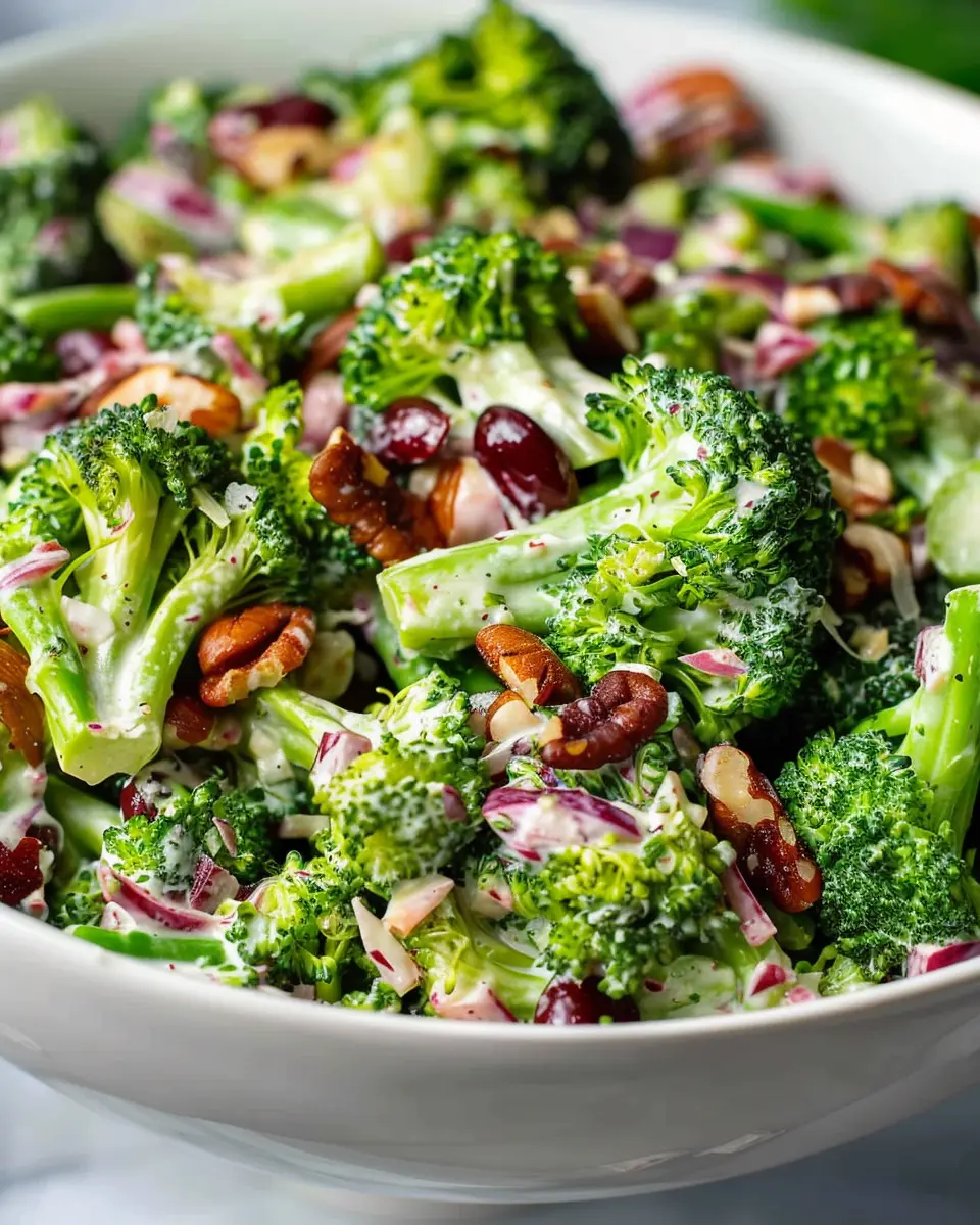Best Broccoli Salad Recipe with Turkey Bacon and Chicken Ham