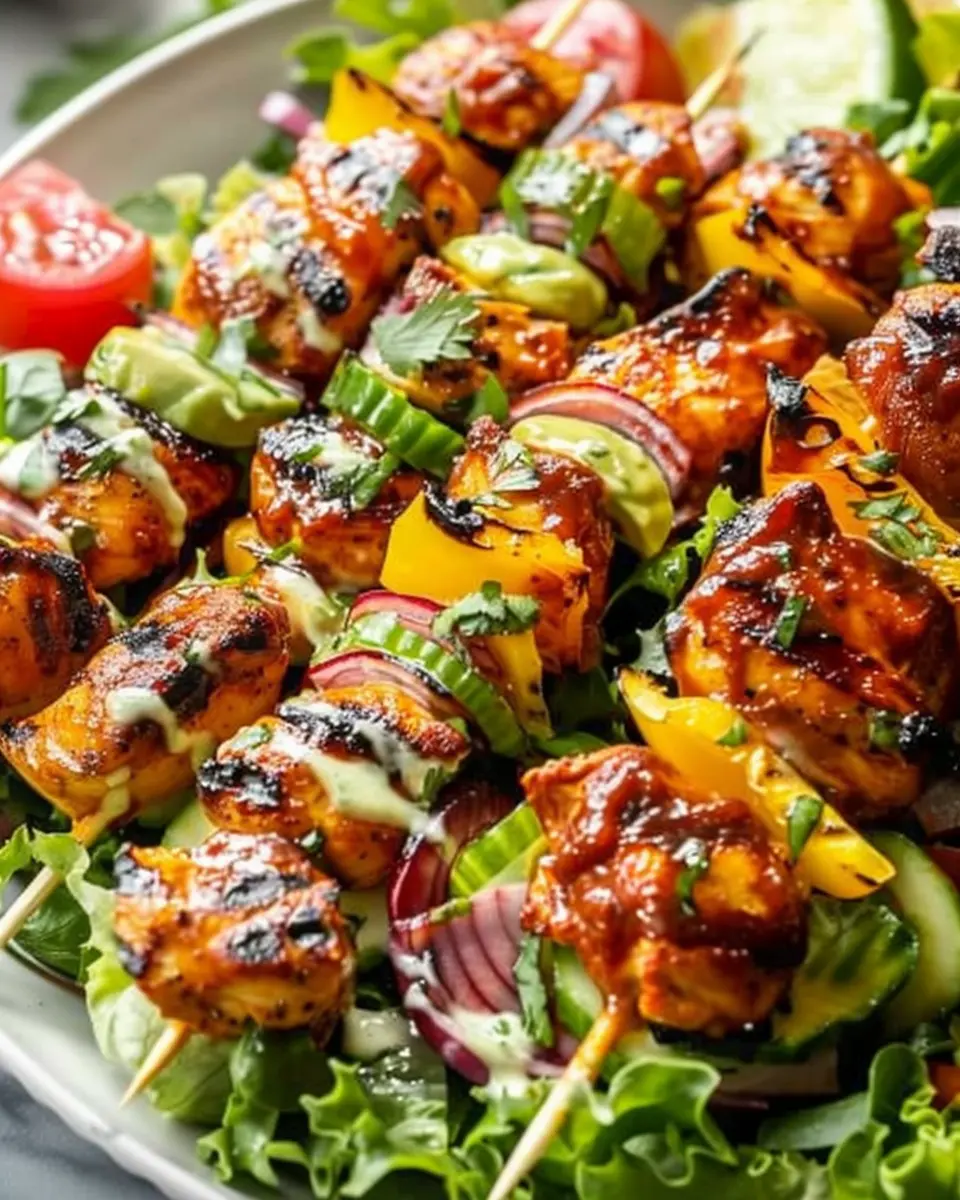 BBQ Chicken Skewer Salad: A Juicy Twist on Fresh Flavors