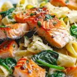 Salmon Spinach Pasta Dish