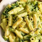 vegan creamy spinach garlic pasta