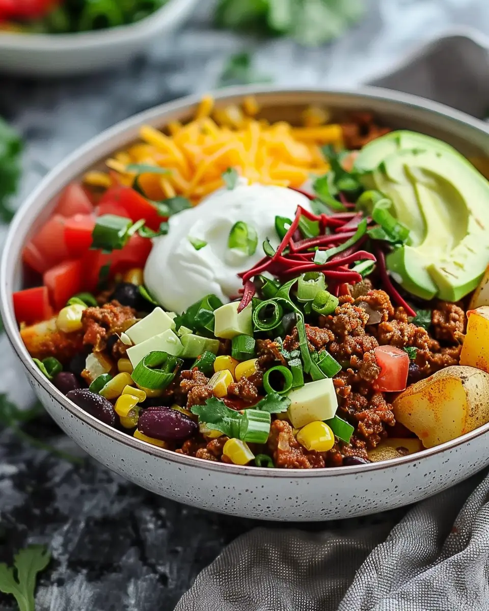 Loaded Potato Taco Bowl: Indulge in a Flavorful Fiesta at Home