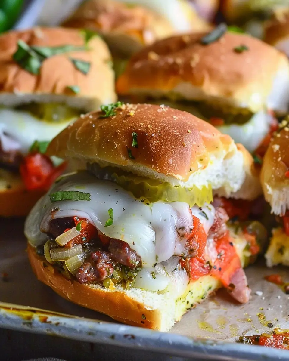 Hot Italian Sub Sliders: Juicy Turkey Bacon &amp; Chicken Ham Delight