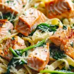 Salmon Spinach Pasta Dish